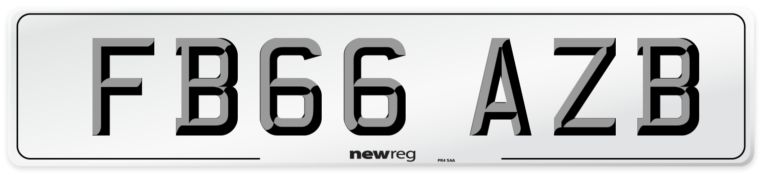 FB66 AZB Number Plate from New Reg